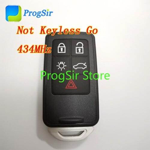 5 Button 434MHz Not Keyless Go Remote Control Key for Volvo S80 with PCF7953 Hitag2 ID46 Chip