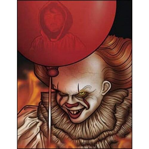 5D DIY Diamond Painting Joker Clown and Balloon Full Square / Round Diamond Embroidery Cross Stitch Rhinestone Mosaic Picture