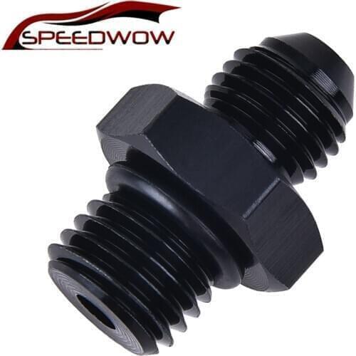 SPEEDWOW Black Rail Adapter AN4 Male Flare To 1/4 NPT Male Fuel Line Hose Adapter Fitting Aluminum For Oil Fuel Line Tube