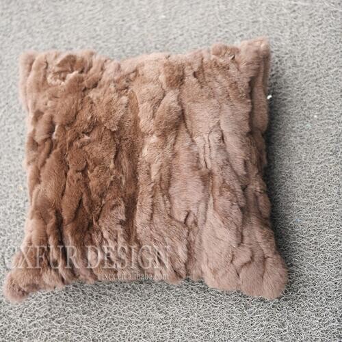 Free Shipping CX-D-27G Living Room Home Decorative High Quality Rex Rabbit Fur Pillow Case Pillowcase