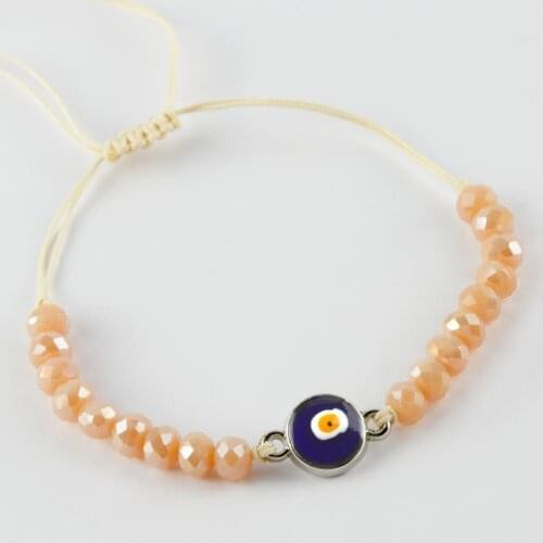 Evil eye Figured Crystal Bracelet (Silver Color)