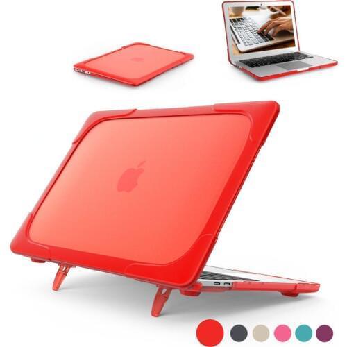 Laptop Case Shockproof Hard Case for MacBook Air 11 12 13 Pro13 15 Foldable Stand For Macbook 13.3 Touch Bar TPU + PC Thin Cover