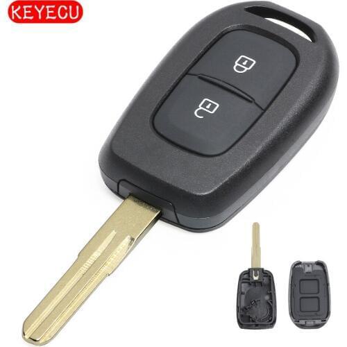 Keyecu Remote Key Shell Case 2 Button Fob for Renault Duster Trafic Clio 4 Master 3 Logan Dokker