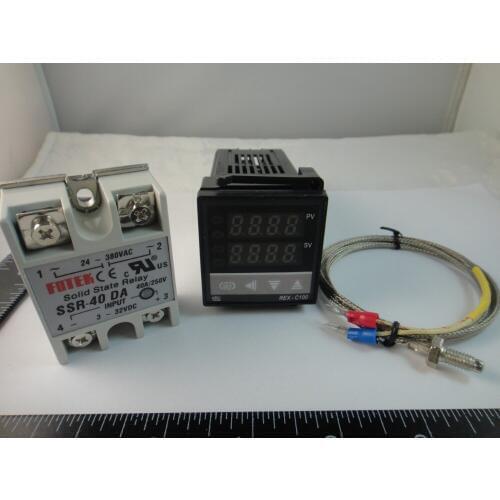 Digital PID Temperature controller + max.40A SSR + K thermocouple probe