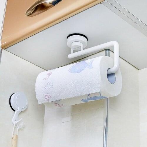 Home Storage Kitchen Paper Holder Sticke Rack Roll Holder Bathroom Towel Rack Tissue Shelf Organizer Box