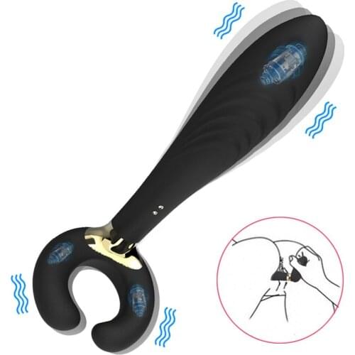 Double Penetration 3 Motors Dildo Vibrator Sex Toys for Women Men Adult Couples Nipple Clitoris Vagina Penis Stimulator Massager