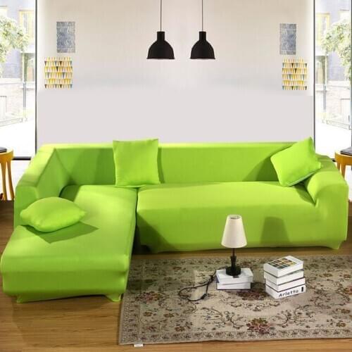 Green Color Tight All-inclusive Slipcover Stretch Fabric Elastic Sofa Cover Single/Two/Three/Four Seat Sofa Cover Home Decor