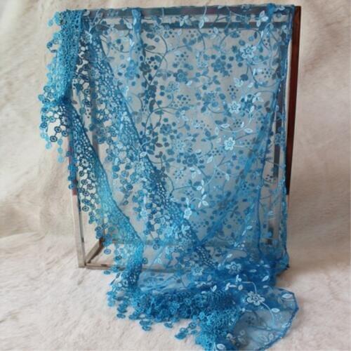 Elegant Triangle Floral Lace Wrap Scarf Women Tassel Fashion Shawl Accessory