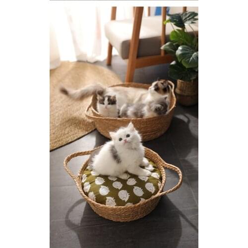 Weavingcat nest cool nest in summer online celebrity four seasons general cat scratch board semi-closed house villa pet cat nest