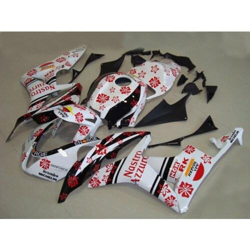 Motorcycle Fairing kit for HONDA CBR600RR F5 07 08 CBR 600RR 2007 2008 CBR600 ABS Red flowers White Fairings set+gifts HC46