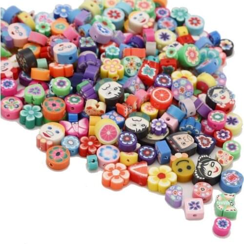 Hot Sale Polymer Clay Beads Fruit Pieces Mix Color And Mix Design Bracelet Accessory Slices DIY Jewelry Findings 100pcs/lot
