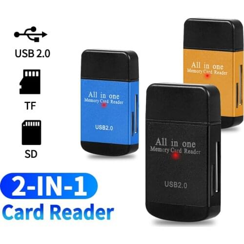 McGiLLon Mini USB2.0 4 Card Slots Smart Card Reader SD/MMC TF MS M2 Multi Memory Cardreader for Computer PC Laptops