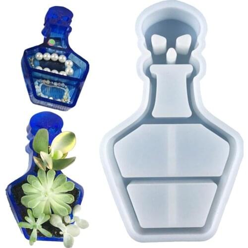 Diy Jewelry Storage Box Silicone Mould for Making Uv Epoxy Plaster Skull Shape Plant Pot Resin Mold Home Decoretion New