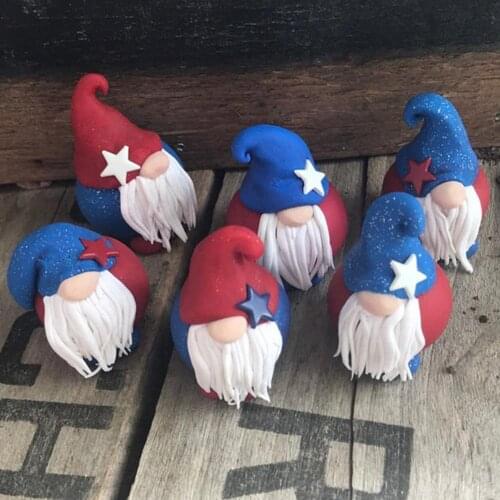 Doll Decor Muiti-use Bright-colored Resin Cute Dwarf Doll Display for Independence Day Home Living Room Decoration Ornaments