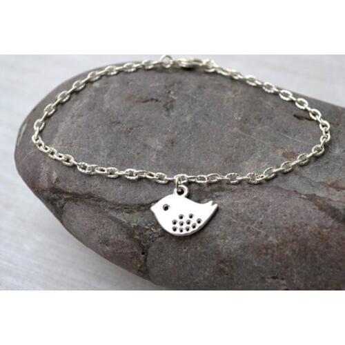 Petite Peace Symbol Pigeon Lucky animal Amulet Flying Bird Sparrow Swallow Baby American Condor Charm Pendant Bracelet Jewelry