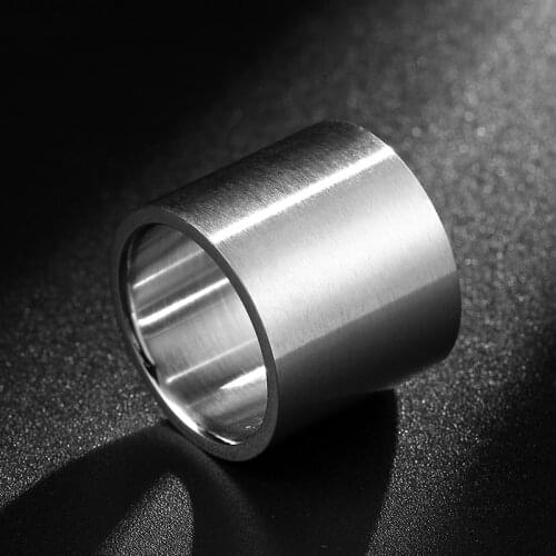 MOREDEAR 18mm Dull Polish Silver Color Titanium Ring for Men