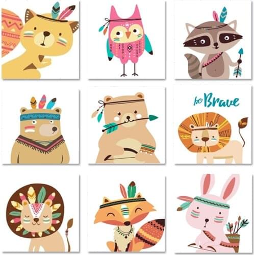 Wall Art Cute Cartoon Animals 5D Diamond Painting Diamond Mosaic Diamond Embroidery Full Home Decor DIY Cross Stitch Kits