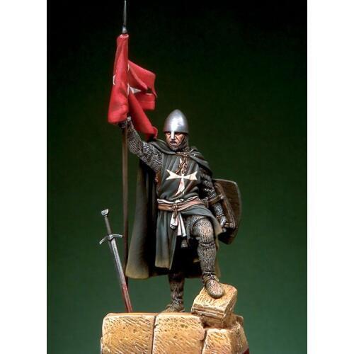Resin assembly Kits 1/ 32 54mm St. John Order Knight with flag 54mm Unpainted Kit Resin Model Free Shipping