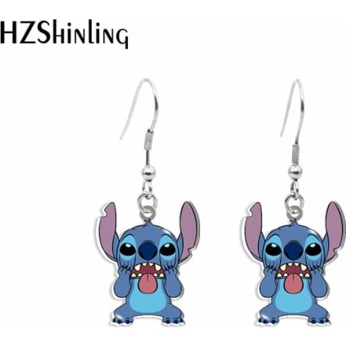 New Arrival Lilo and stitch Acrylic Hook Earrings Dangle Drop Earrings resin Epoxy Fashion Jewelry