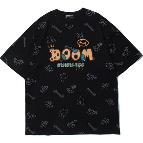 Clothes Tee tops Bear Print Short Sleeve Men Graphic Tshirt Novelty Male stree style T Shirt Cotton Tops