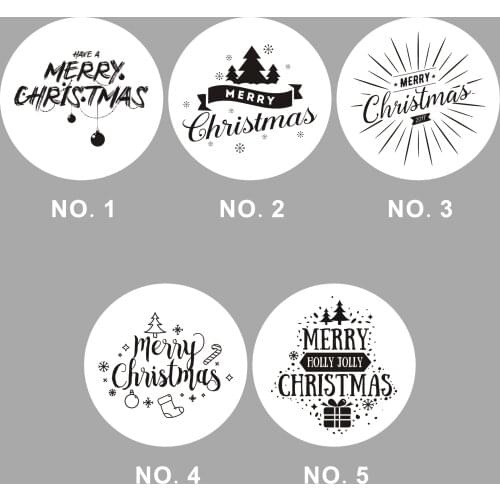 Wholesale 320PCS 3.5CM Self Adhesive Sticker Festival Merry Christmas Happy New Year DIY Pattern Wrapping/Packing Circular