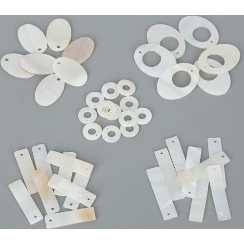 20pcs/lot Multi Shape Natural Freshwater Shell Charms Pendant For Bracelet Necklace Jewelry Making DIY Earrings Findings