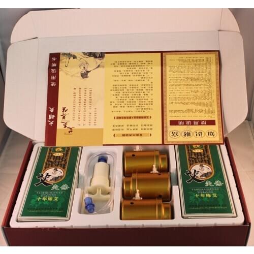 Cupping And Moxibustion Box Portable Instrument Vacuum Tank With Ai smoked Wormwood Vurner Cans Cupping Moxibustion Moxa Rollar