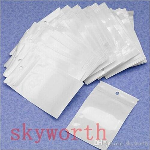 Clear + white pearl Plastic Poly OPP packing zipper Zip lock Retail Packages PVC bag for Case for iphone 6 6s plus Samsung Galax