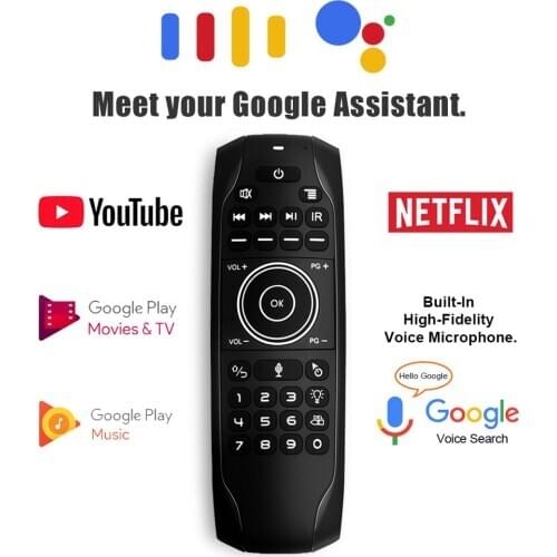 G7V Pro Blacklit Remote Control Gyroscope Wireless Air Mouse with Microphone for X96 mini H96 MAX T95Q TX6 Android TV Box