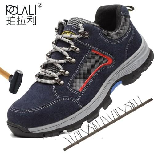 Work Safety Shoes For Men Vintage Blcak Mesh Breathable Steel Toe Cap Boots Mens Labor Insurance Puncture Proof Casual Shoe man