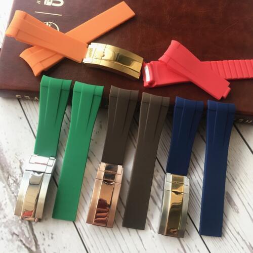 MERJUST Brands 20mm Black Blue Green red Mens Silicone Rubber GMT Watch Band Strap For Daytona Submarine role Sub-mariner