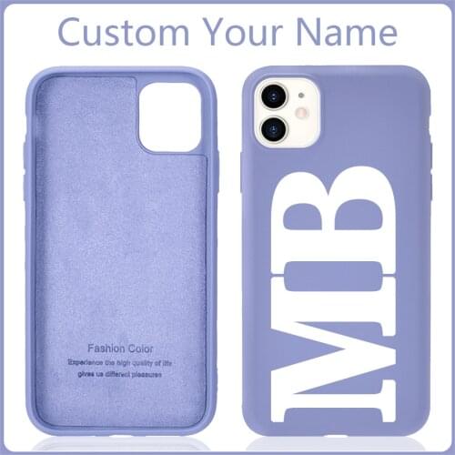 Custom Name Initials for iphone 12 Case 8 Plus SE 2020 XR Silicone Cover for iphone 11 Pro X XS Max 6 7 Plus Phone Case DIY