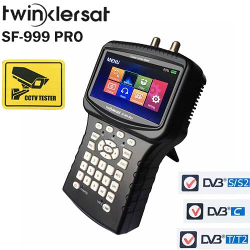 Twinkler SF 999 Pro HD Satellite Finder Combo DVB-T2 DVB S2 DVB-C 4.3" Screen Spectrum Analyzer WiFi Youtube CS CCTV Camera