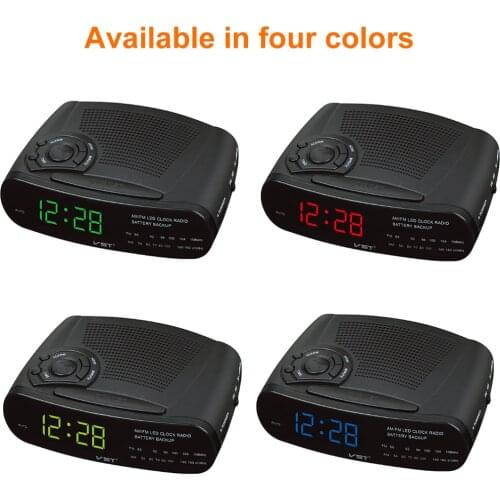 LED Clock Alarm Clock Radio with AM/FM DesktopSnooze Alarm Clock EU Plug Digital Table Radio Gift Home Office Supplies