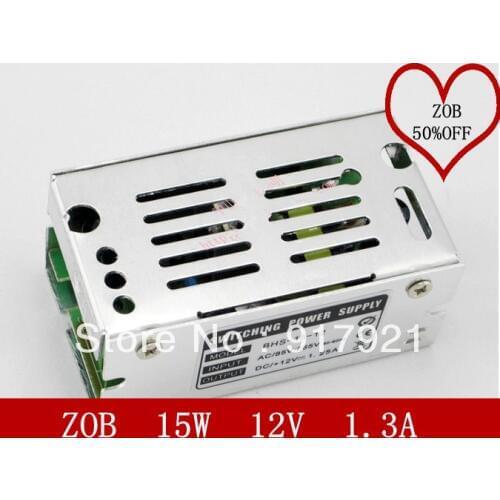 15W 1.3A LED Switching Power Supply,100~120V/200~240V AC input,12V Output power suply in stocks--5pcs/lot