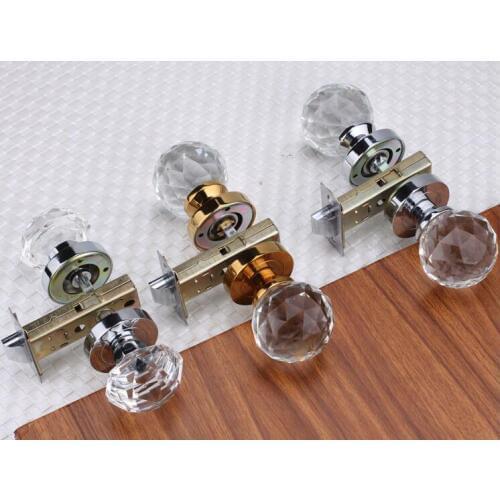 Solid double sided crystal handle hidden dark locks Crystal invisible door lock/ Diameter of crystal knob: 60mm