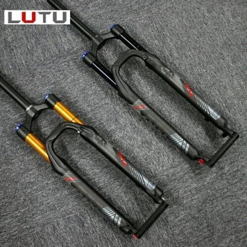 LUTU Suspension MTB Forks Straight 26/27.5/29'' Air Fork Tube Manual Lock Air Fork Rigid Disc Brake Travel 100mm Mountain Bike