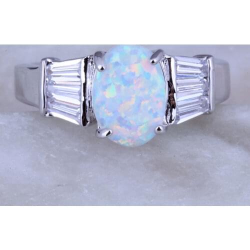 Love Monologue Top Quality White Fire Opal & Cubic Zirconia Ring for Women J0525 Size 6/7/8/9 Free Jewelry Bag