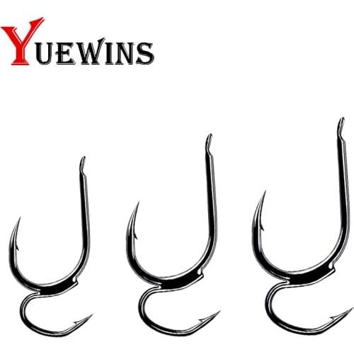 10pcs/lot Fishing Hooks Double Hook High Carbon Steel Fly Fishing Tackle Barbed Hook for Soft Lure Jig Fishing Accessories