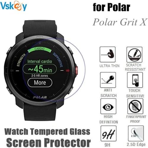 100pcs Tempered Glass for Polar Grit X Screen Protector Smart Wrist Watch Anti-Scratch Protective Film