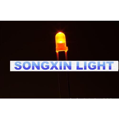 1000pcs led 5mm amber orange 5mm Orange/Amber Round Super bright light-emitting diode High Quality LED free shipping