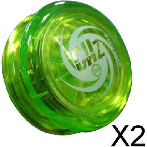 2x D1 Spin Ball Professional YoYo Size E Bearing with String Green