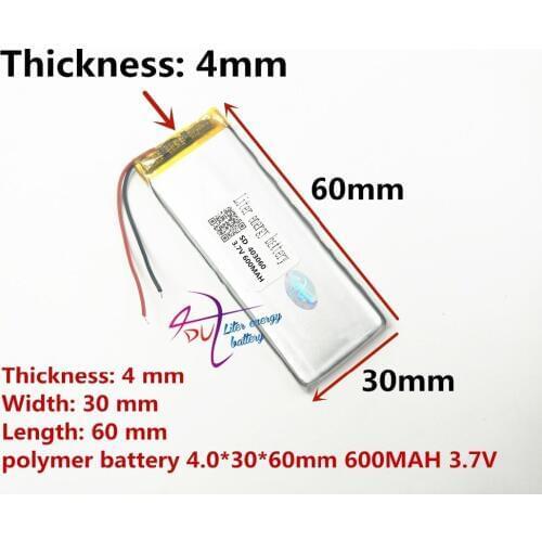 403060 3.7V 600MAH Polymer rechargeable batteries MP3,MP4,GPS,DVD,GPS navigator
