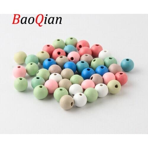 50pcs Round Natural Wood Beads 12mm Multicolor Loose Spacer Beads For Jewelry Making Diy Charm Necklace Bracelet Accessory
