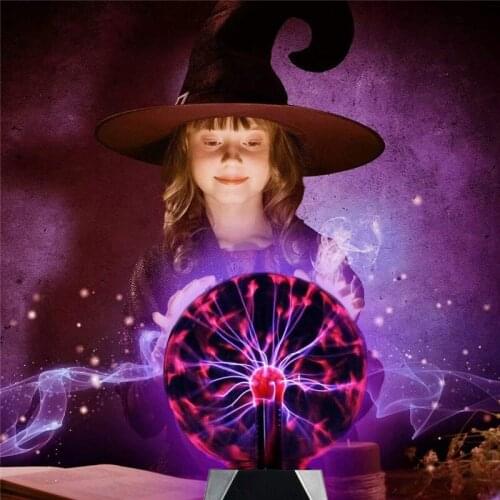 6 Inch USB Electric Ball Lamp Touch Sound Sensitive Electric Ball Lamp Nebula Sphere Lightning Nightlight for Room Decorations