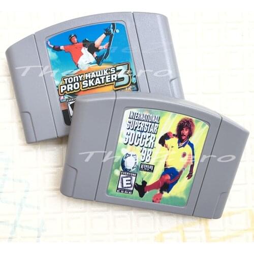 English Language Video Game for 64 Bit Console NTSC Version Tony Hawks Pro Skater International Superstar Soccer '98