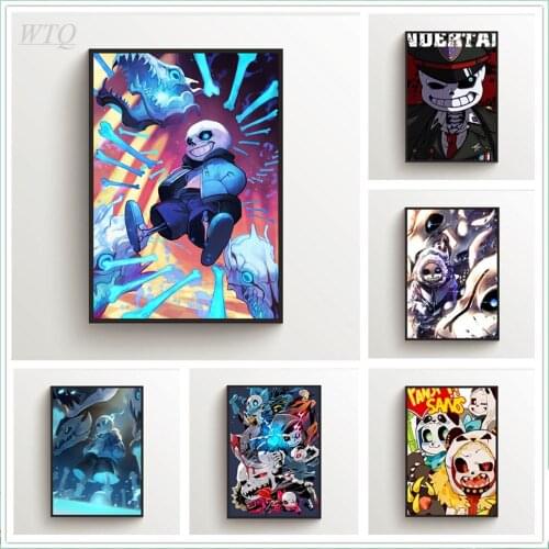 Undertale Sans Anime Posters Wall Poster Canvas Painting Wall Decor Poster Wall Art Picture for Living Room Decor Home Decor