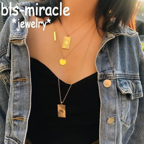 Bls-miracle Fashion Sculpture Rectangle Necklace For Women Multi-layer Gold Color Sequins Choker Necklace Statement Jewelry Gift