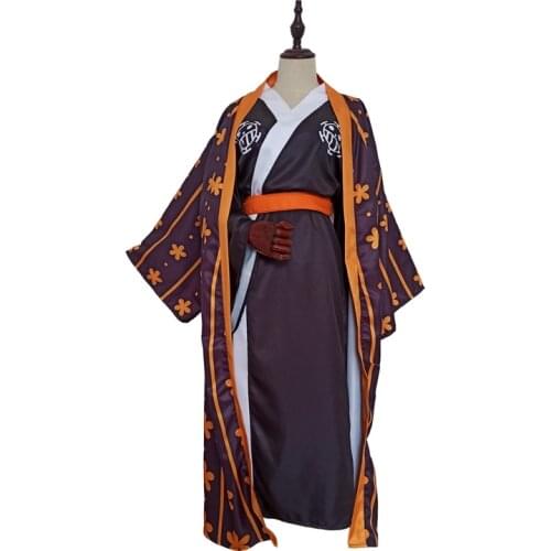 One Piece Trafalgar Law/Trafalgar D Water Law Cosplay Costume Kimono Robe Full Suit Halloween Carnival Costumes