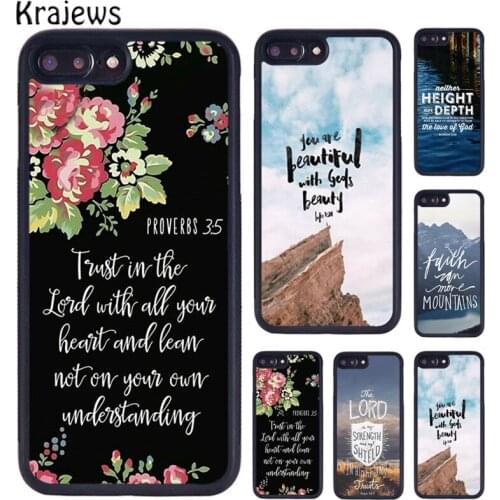 Krajews Bible Verse Jesus Christ Christian Phone Case For iPhone 5 6S 7 8 plus 11 12 Pro X XR XS Max Samsung Galaxy S7 S8 S9 S10